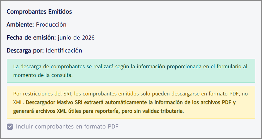 Descargador Masivo SRI: descripción de los comprobantes detectados y criterios aplicados