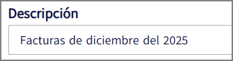 Descargador Masivo SRI: campo para ingresar la descripción o nombre de la descarga