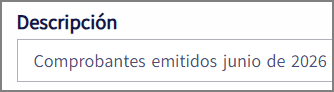 Descargador Masivo SRI: campo para ingresar la descripción o nombre de la descarga
